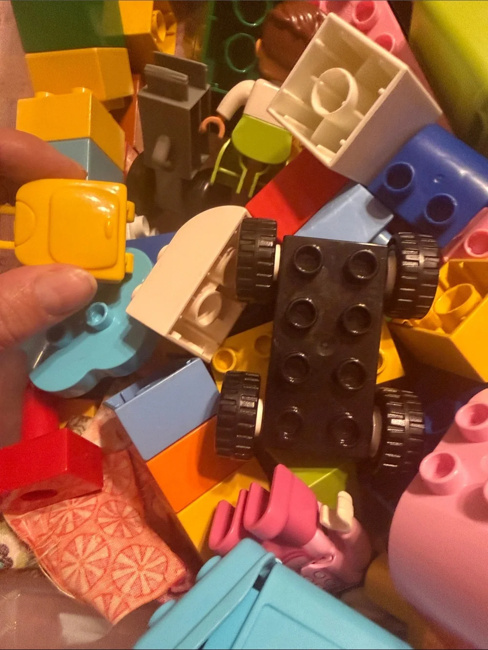 Lego Bright Blue, Yellow, Green, Pink & Red Building Block Lot